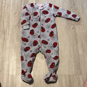 Kids Spider-Themed Gray and Red One Piece